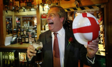 Nigel Farage celebrates St George’s Day with a pint.