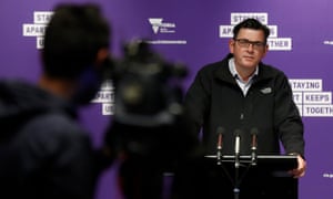 Daniel Andrews at Saturday’s daily Covid briefing