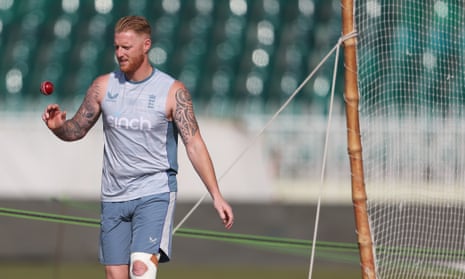England’s Ben Stokes pictured during a nets session with the ball at Rawalpindi Cricket Stadium ahead of the first Test against Pakistan.