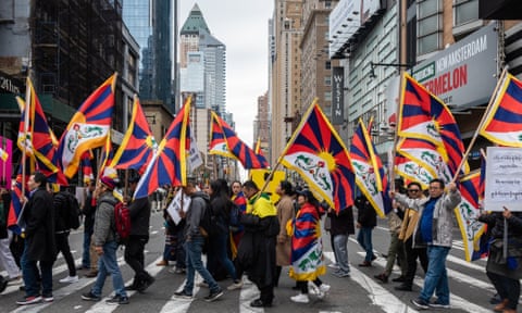 Tibetans in New York commemorate the 1959 uprising against China.