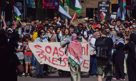 Pro-Palestine student protest in central London, 11 May 2024.