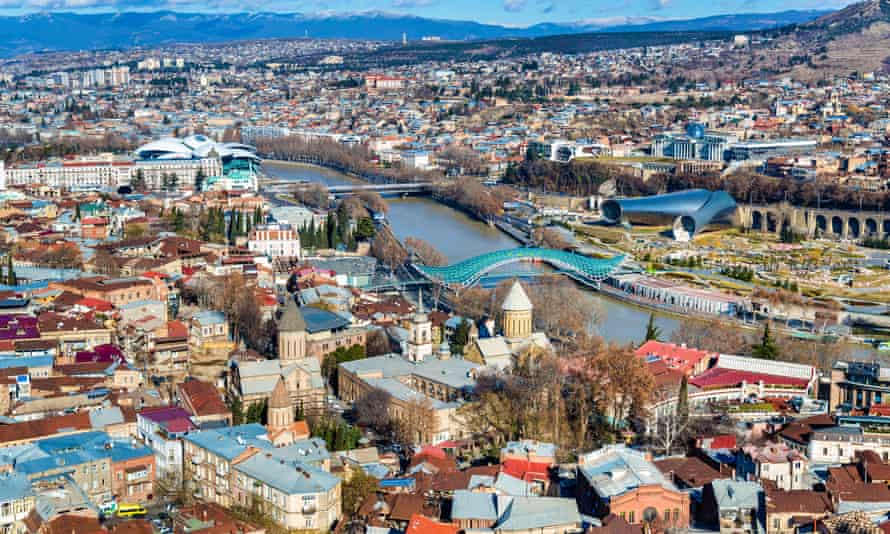 Aerial view of Tbilisi, Georgia.