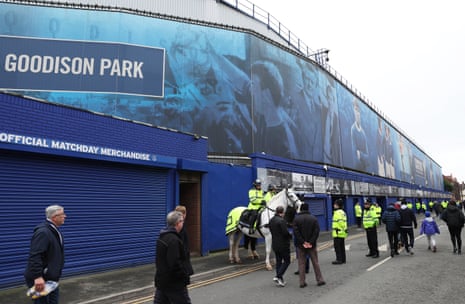 The scen outside Goodison Park ahead of Everton’s crunch six-pointer against Leeds United.