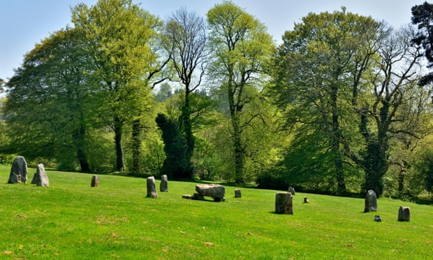 Gorsedd Stone Circle erected in 1923 for 1924 National Eisteddfod, Pontypool Park, Torfaen, south east Wales, UK
