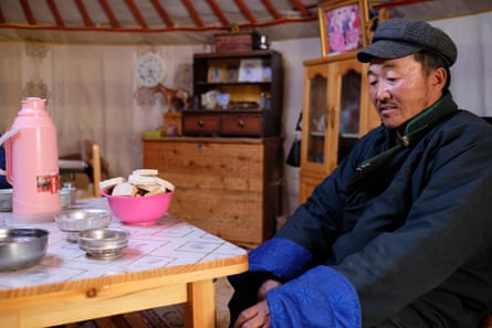 Ganzorig Tserenchimed in his ger.