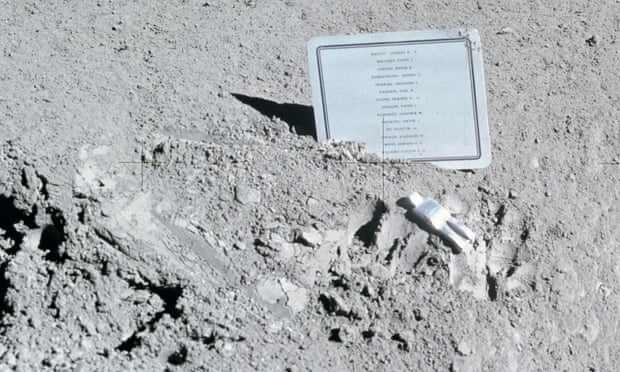Paul Van Hoeydonck’s Fallen Astronaut and a plaque bearing the names of 14 men who died in the pursuit of space exploration.