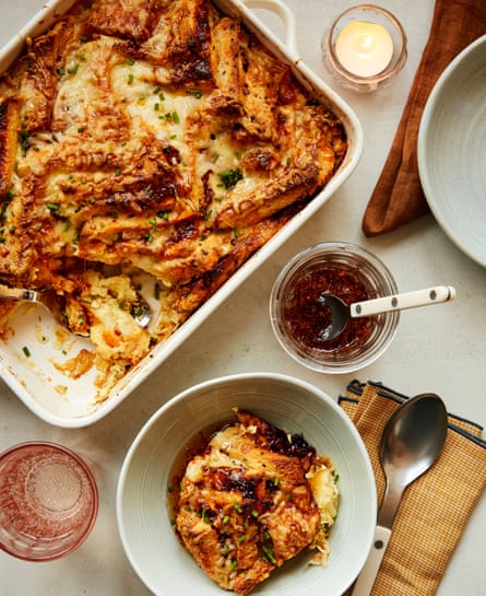 Ravinder Bhoghal’s ’nduja bread-and-butter pudding.