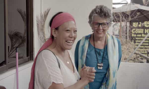 ‘We’re both really proud of our mother’ ... Li-Da Kruger and Prue Leith in Cambodia.