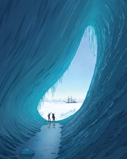 One of the illustrations from The Worst Journey in the World by Sarah Airriess, based on a photograph taken during the expedition.