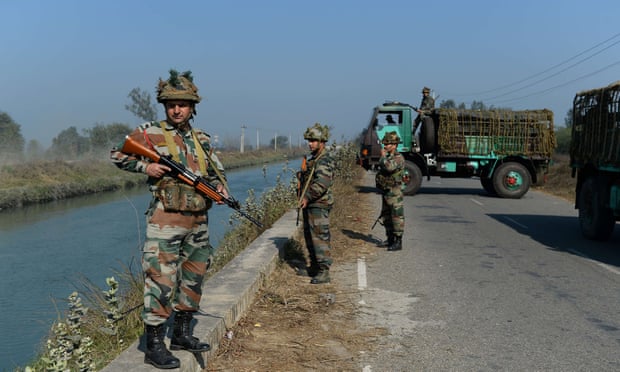 Indian security forces secure the Munak canal, which supplies a reported 60% of Delhi’s water