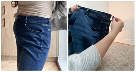 Halara Flex High-Waisted Pockets Rolled Hem Wide Leg Washed Casual Jeans