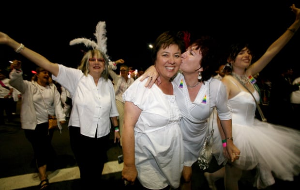 Some of the 1978-ers marching in the Gay and Lesbian Mardi Gras in 2008.