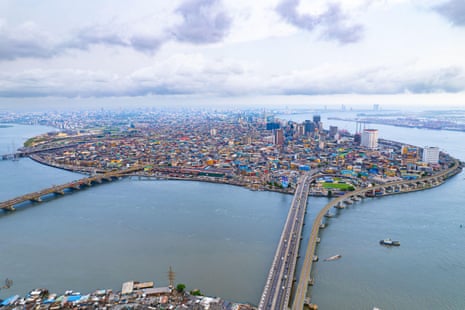 Aerial view of Lagos Island.