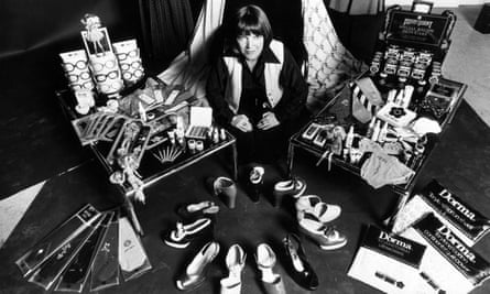 Mary Quant with examples from the Mary Quant range of products including shoes, makeup, glasses and textiles.
