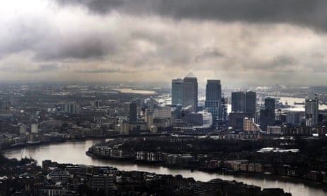 Dark clouds above London’s financial district