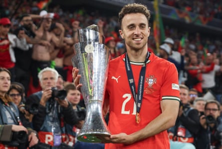 Diogo Jota with the Nations League trophy last month.