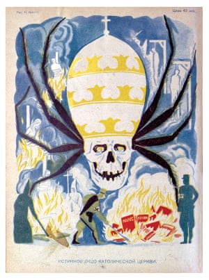 ‘THE TRUE FACE OF THE CATHOLIC CHURCH’ Books on the fire: Marx, Lenin, Darwin Godless magazine, Issue 6, 1934