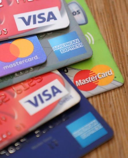 A pile of credit and debit cards