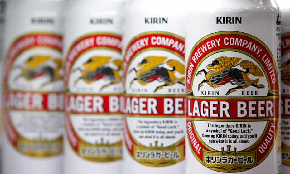 Cans of Kirin Brewery Co. beer