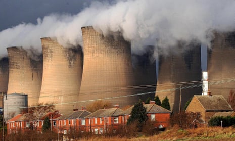 A coal-fired power station. The UK has reduced its annual emissions by more than 43% since 1990.
