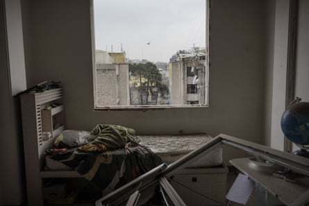 Damaged interior of a home.
