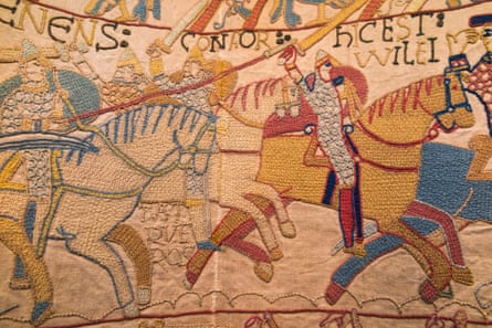 Victorian replica of the Bayeux tapestry housed in Reading Museum, Berkshire.
