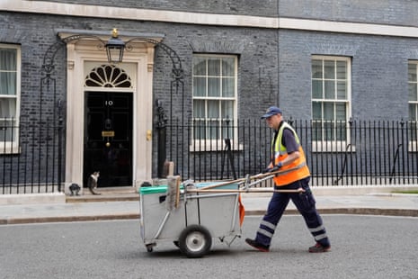 A street cleaner at work.