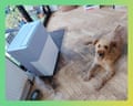 A portable air conditioning unit on a wooden floor