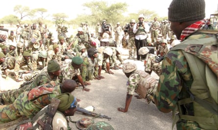Nigerian army soldiers prepare to fight Boko Haram in Borno state.