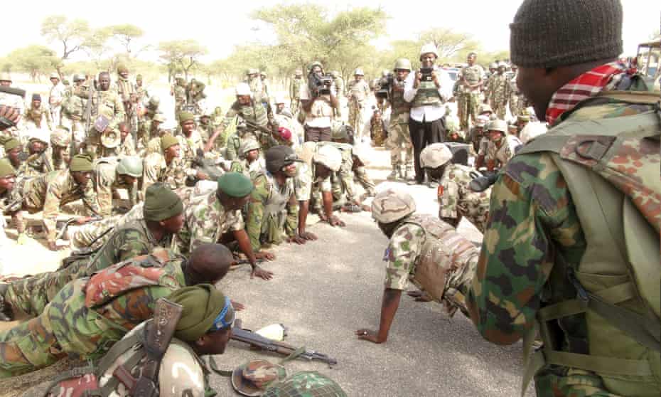 Nigerian army soldiers deployed to take part in the battle against Boko Haram in Damask, Borno State, Nigeria.
