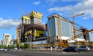 Abu Dhabi Plaza towers being built in Astana, capital of Kazakhstan