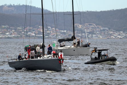 New Zealand yacht Callisto arrives astatine Constitution Dock arsenic eighth across nan statement aft finishing nan Sydney to Hobart race