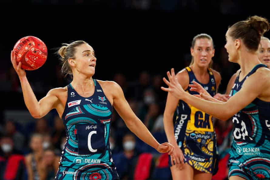 Liz Watson of the Vixens during the round 12 match against the Lightning.