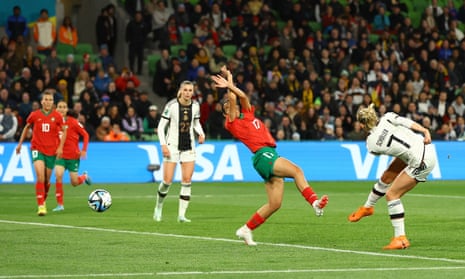 Germany's Lea Schuller scores their sixth goal.