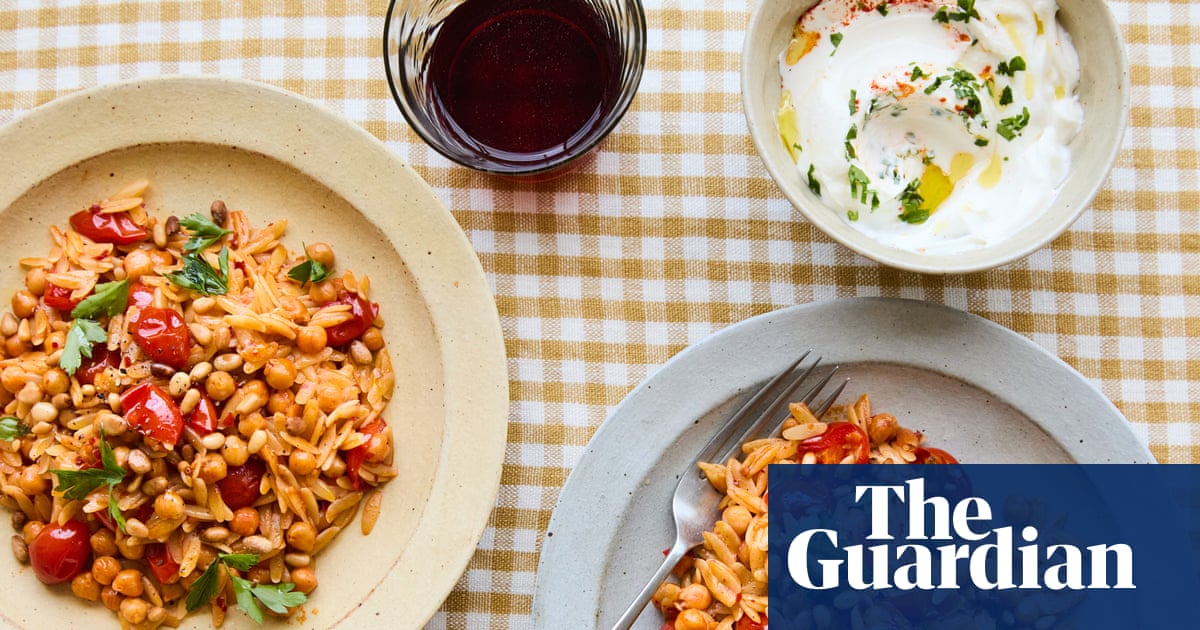 Rukmini Iyer's quick and easy recipe for harissa-spiked orzo with chickpeas and pine nuts | Quick and easy