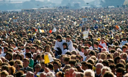 Pilgrims attend mass in Knock during Pope John Paul II’s visit to Ireland in 1979.