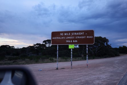 The 90 Mile Straight on the Nullarbor Plain in Western Australia.