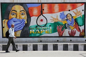 ‘The irony is that without wide media coverage there is no possibility of cultural shift.’ A mural in Jammu, Kashmir.