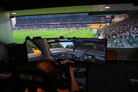 Wolves GR esports team compete in the Le Mans 24 Hours virtual race at Molineux at the same time as Wolves are playing against Southampton