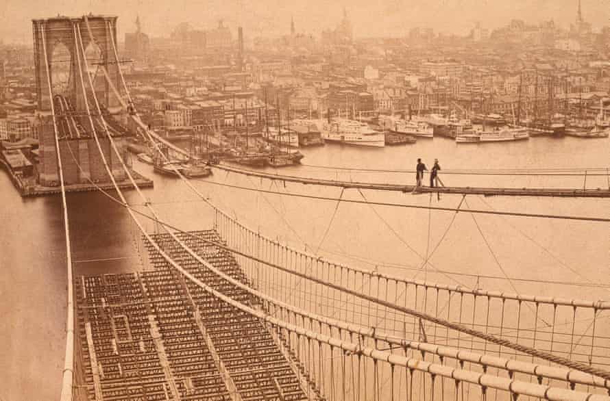 Brooklyn Bridge under construction…