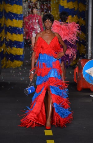 A model on the Moschino spring/summer 2016 catwalk