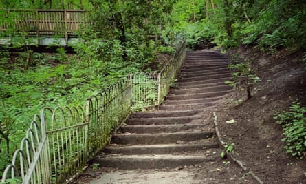 haunted caves uk Steps in Boggart Hole Clough, Blackley