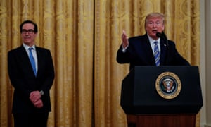 Donald Trump speaks about the Paycheck Protection Program. The US president met with oil and gas representatives seeking government help in April.