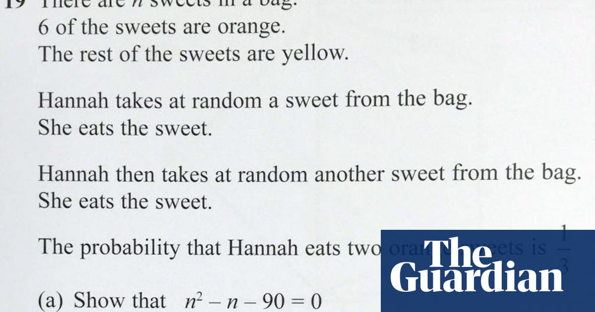 How To Solve The Maths Gcse Question About Hannah S Sweets That Went Viral Mathematics The Guardian How To Solve The Maths Gcse Question About Hannah S Sweets That Went Viral Mathematics The Guardian