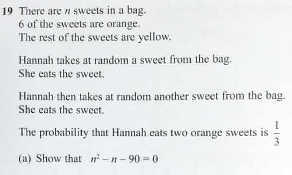 How To Solve The Maths Gcse Question About Hannah S Sweets That Went Viral Mathematics The Guardian How To Solve The Maths Gcse Question About Hannah S Sweets That Went Viral Mathematics The Guardian