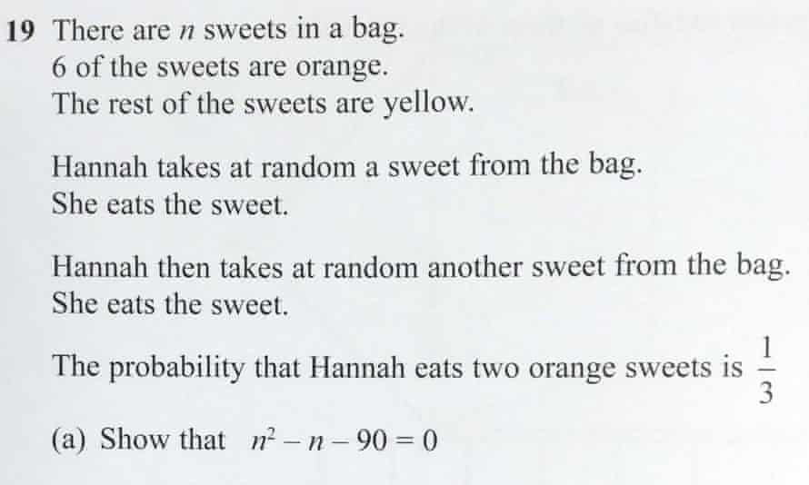 How To Solve The Maths Gcse Question About Hannah S Sweets That Went Viral Mathematics The Guardian How To Solve The Maths Gcse Question About Hannah S Sweets That Went Viral Mathematics The Guardian