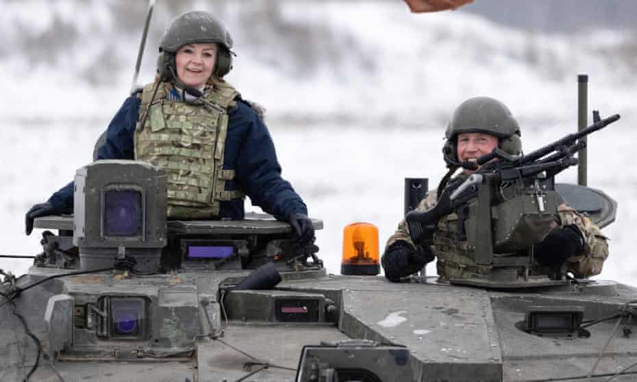 Foreign secretary Liz Truss visits British troops in Estonia.