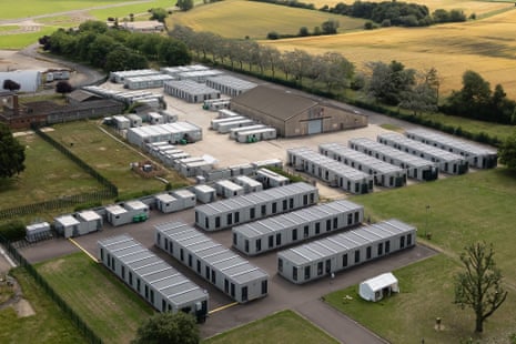Temporary units that are housing asylum seekers at the Wethersfield base in Essex.