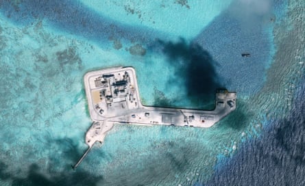 Fortifications on one of the Hughes Reefs in the Spratly group of islands.