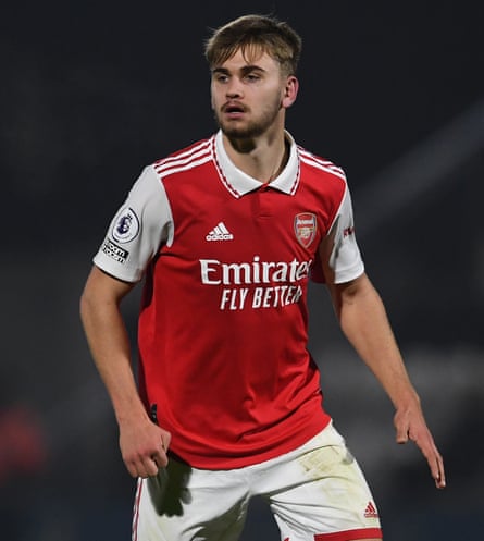 Billy Vigar during the Premier League International Cup match between Arsenal U21 and Sparta Prague U21 in Borehamwood in November 2022
